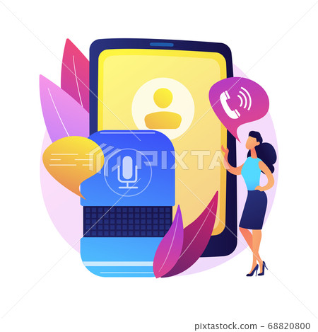 Hands-free phone calling abstract concept vector illustration. Hands-free phone calling abstract concept vector illustration. 68820800