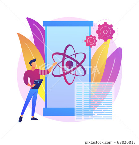 Quantum computing abstract concept vector illustration. Quantum computing abstract concept vector illustration. 68820815