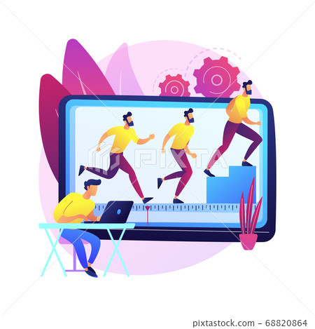 Computer animation abstract concept vector illustration. 68820864