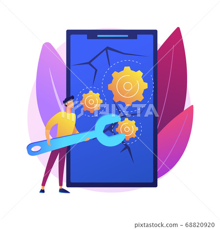 Smartphone repair abstract concept vector illustration. 68820920