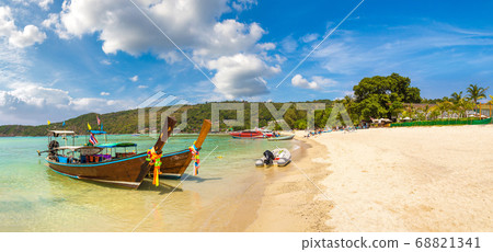 Traditional thai boat on Phi Phi Don 68821341