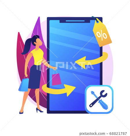 Refurbished device abstract concept vector illustration. 68821787