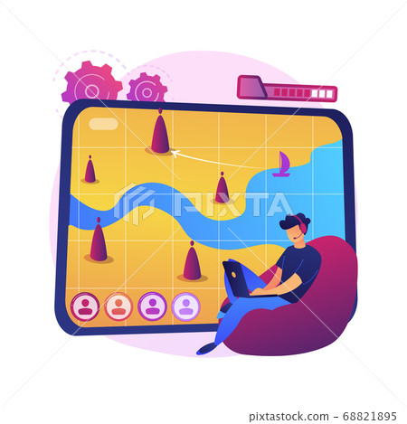 Strategy online games abstract concept vector... - Stock Illustration ...