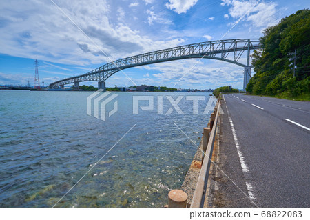 連接島根縣松江市和鳥取縣境港市的kai水道橋的松江市側（縣道2號）的景色 68822083