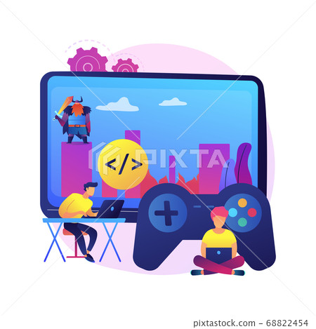 Abstract Game Dev Background Computer games development abstract concept... - Stock Illustration ...
