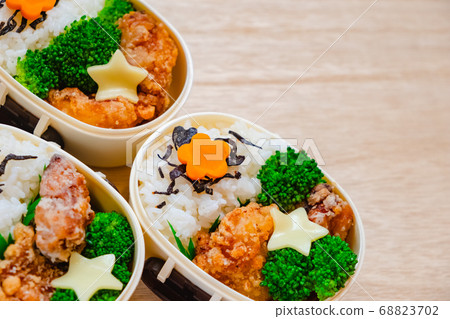 Multiple hand-made fried lunch boxes 68823702