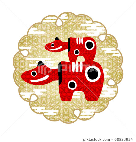 日本新年卡生肖圖標 日本新年卡生肖圖標 68823934