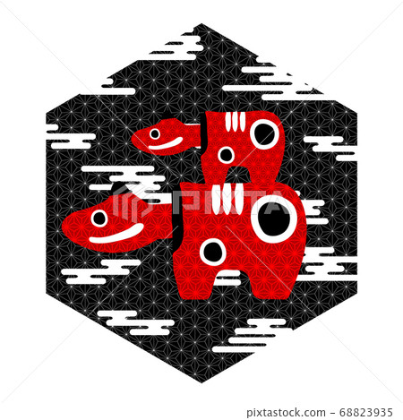 Japanese New Year's card zodiac icon Japanese New Year's card zodiac icon 68823935