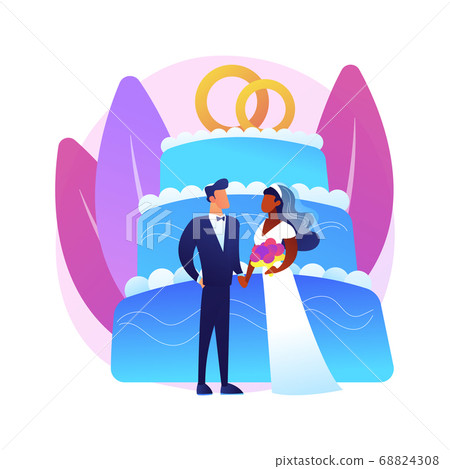 Mixed marriage abstract concept vector illustration. 68824308