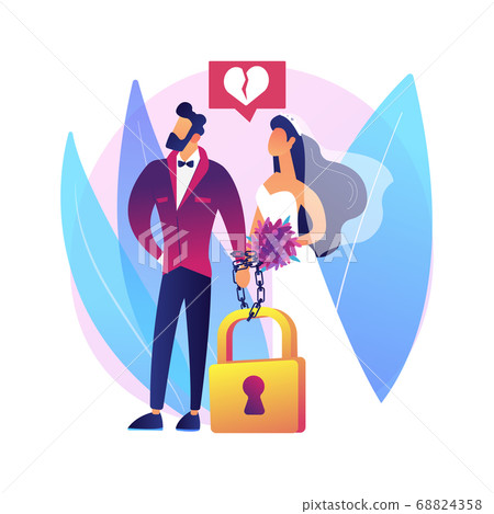 Forced marriage abstract concept vector illustration. Forced marriage abstract concept vector illustration. 68824358