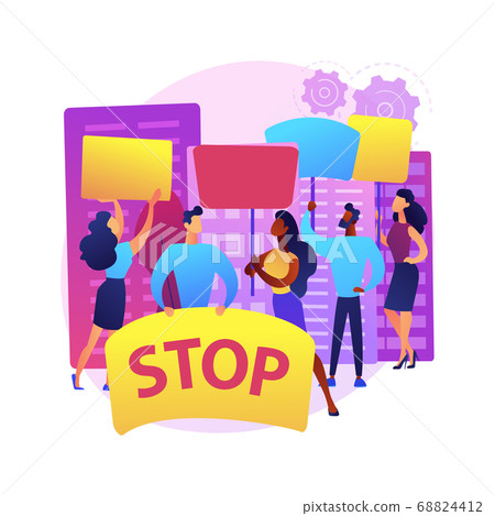 Mass protest abstract concept vector illustration. - Stock Illustration ...