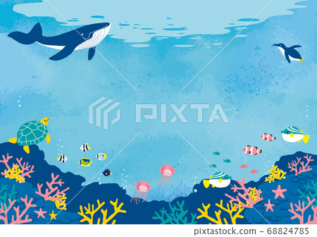 Seabed fish illustration background illustration 68824785