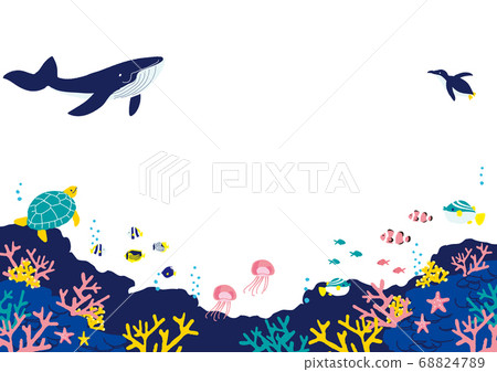 Seabed fish illustration background illustration Seabed fish illustration background illustration 68824789