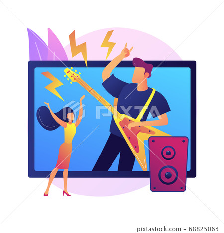 Virtual concert abstract concept vector illustration. 68825063
