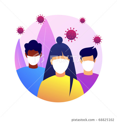 Wear a mask abstract concept vector illustration. 68825102