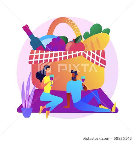 Indoor picnic abstract concept vector illustration. 68825142