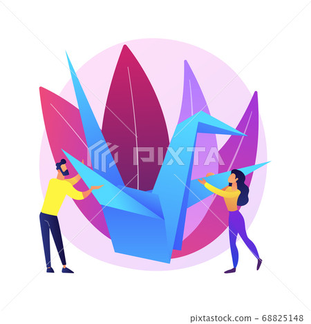 Origami abstract concept vector illustration. Origami abstract concept vector illustration. 68825148