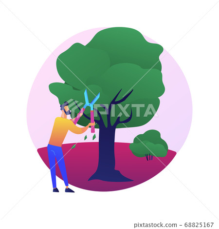 Cutting trees and shrubs abstract concept vector illustration. 68825167