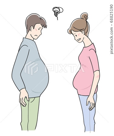 Men and women suffering from visceral obesity 68825190