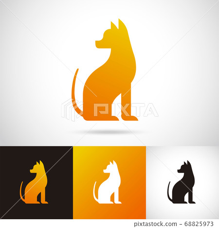 Silhouette of dog logo design set 68825973