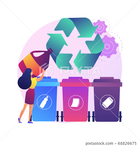 Garbage collection and sorting abstract concept vector illustration. 68826675
