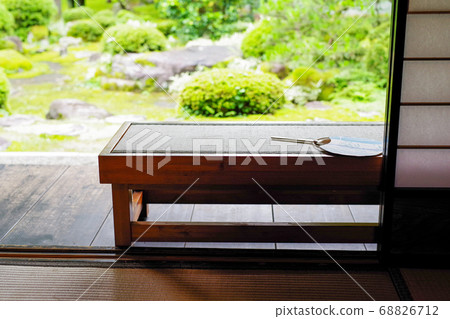 Summer Japanese garden and veranda 68826712