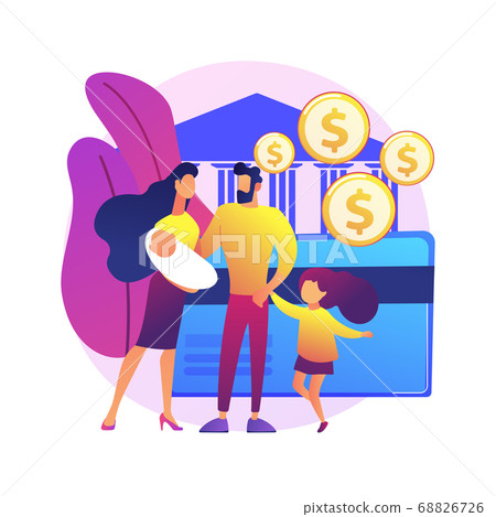 Dependant family member abstract concept vector illustration. 68826726
