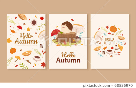 Autumn forest cover design 68826970