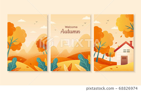 Autumn scene cover design 68826974