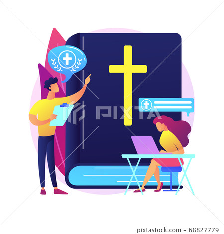 Theological lectures abstract concept vector illustration. Theological lectures abstract concept vector illustration. 68827779