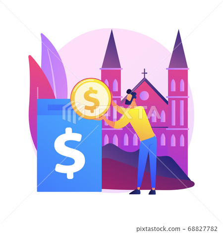 Donation abstract concept vector illustration. 68827782
