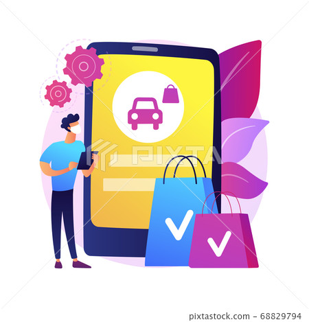 Place your curbside pickup order online abstract concept vector illustration. Place your curbside pickup order online abstract concept vector illustration. 68829794
