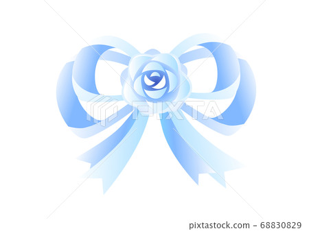 Blue rose ribbon bridal - Stock Illustration [68830829] - PIXTA