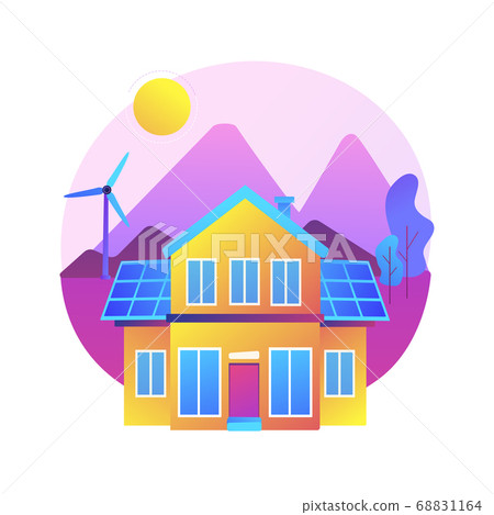 Eco House Abstract Concept Vector Illustration. - Stock Illustration ...