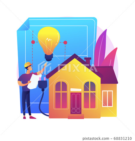 Residential electrical construction abstract concept vector illustration. Residential electrical construction abstract concept vector illustration. 68831210