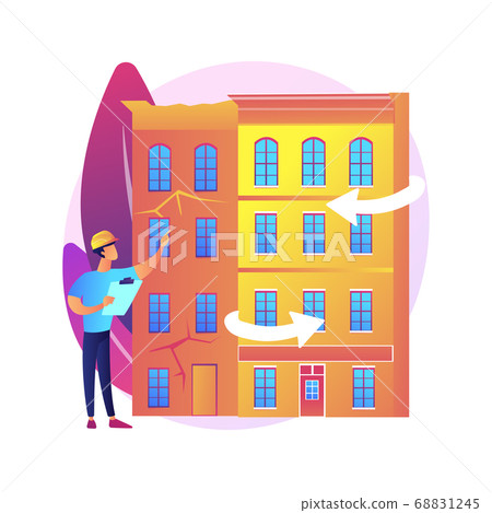 Old buildings modernization abstract concept vector illustration. Old buildings modernization abstract concept vector illustration. 68831245