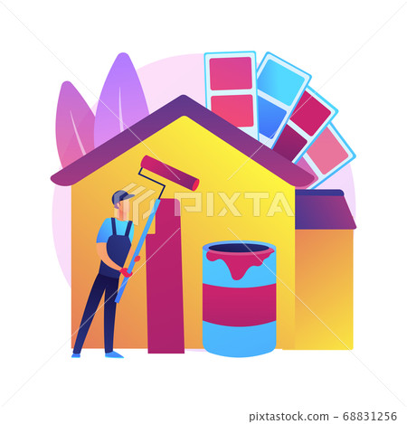 Painter services abstract concept vector illustration. 68831256