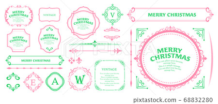 Christmas frame set, wreath design, ornament and decoration design Christmas frame set, wreath design, ornament and decoration design 68832280