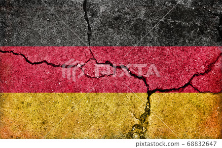 Dirty flag illustration (cracked concrete wall) / Germany 68832647