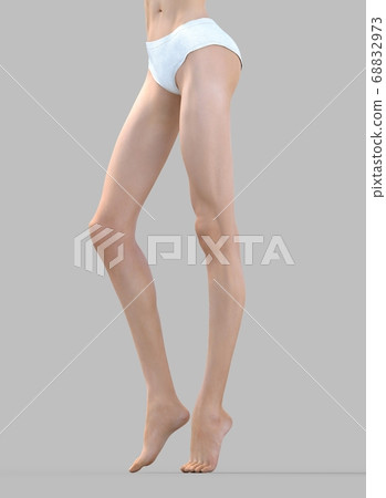 Beautiful female legs perming3DCG illustration material 68832973