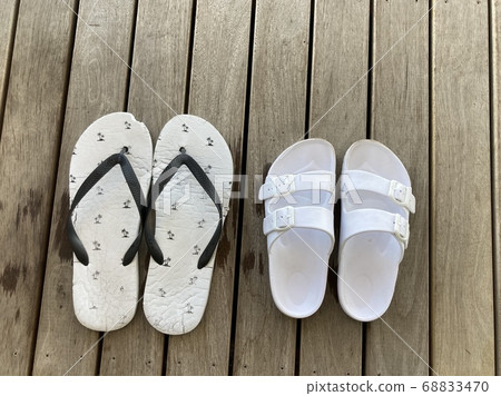 Late summer. Than summer memory beach sandals 68833470