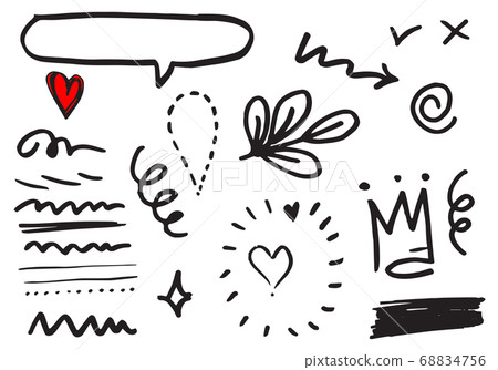 set of Hand drawn design elements. vector - Stock Illustration ...