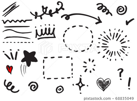 set of Hand drawn design elements. vector - Stock Illustration ...
