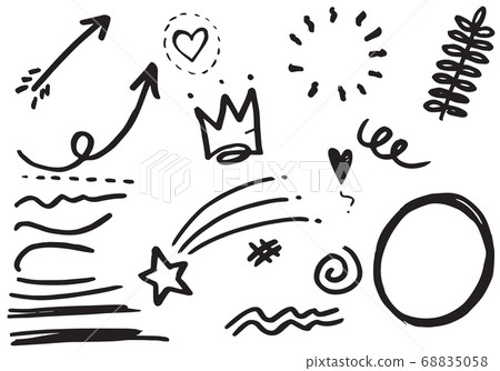 set of Hand drawn design elements. vector set of Hand drawn design elements. vector 68835058