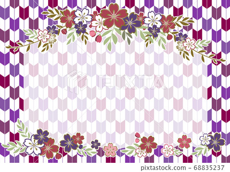 Taisho roman style message card cherry blossom decoration, translucent purple Taisho roman style message card cherry blossom decoration, translucent purple 68835237