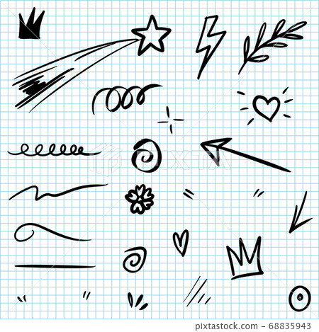 set of Hand drawn design elements. vector - Stock Illustration ...