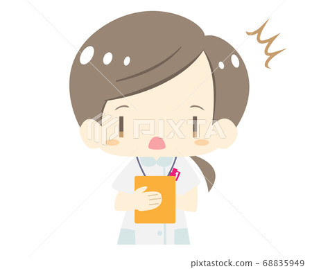 可愛的護士聽她的上半身版本感到驚訝的插圖 可愛的護士聽她的上半身版本感到驚訝的插圖 68835949