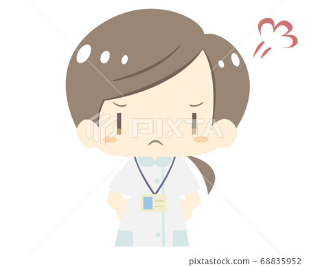 一個可愛的護士生氣的上身版本的插圖 一個可愛的護士生氣的上身版本的插圖 68835952