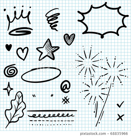 set of Hand drawn design elements. vector set of Hand drawn design elements. vector 68835966