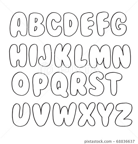 element design vector. Hand drawn doodle font. Set 68836637